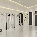 Modern Elegant Clothing Store Interior With Mannequins Clothing Displays And Decorative Lighting