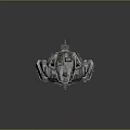 Large Sci Fi Spaceship Featuring Complex Structure Gray Color Multiple Modules And Detailed Components