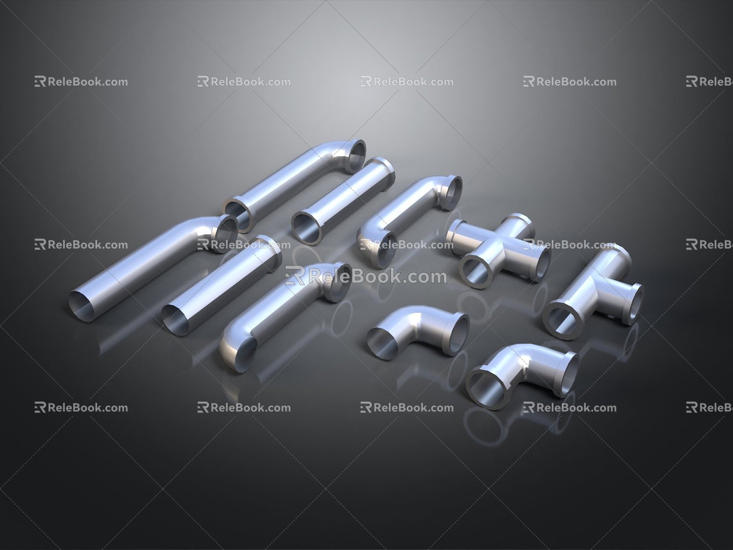 Pipe water pipe valve iron pipe fitting flange tee joint pipe water pipe valve 3d model