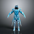Detailed Frost Ice Warrior Character With Crystal Armor And Spiked Design