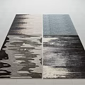 Modern Square Rugs With Abstract Patterns In Black White Gray Textured Design 3d model