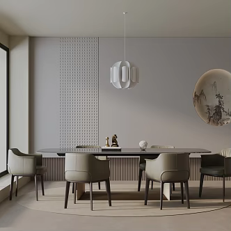 Modern table combination 3d model