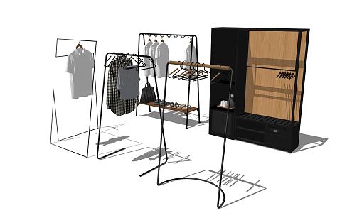 Industrial LOFT Hanger Clothes rail 3d model