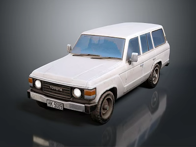 White Toyota Off Road Vehicle With Classic Design And Reflective Exterior 3d model