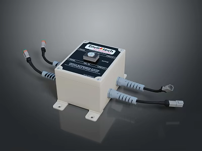 Proton Electronic Control Module With White Casing Cables And Mounting Brackets 3d model