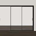 Modern Interior Sliding Doors With Glass Panels And Black Frames For Room Partitioning
