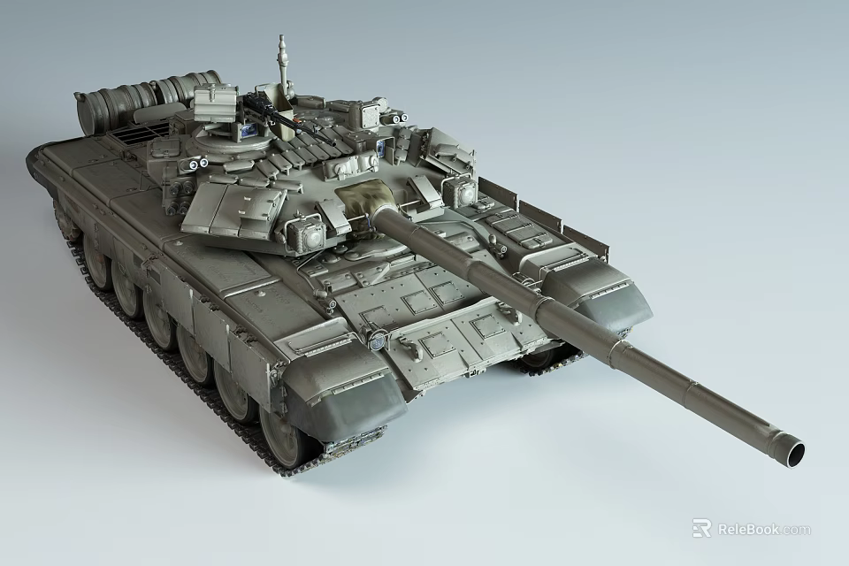 Advanced Modern Military Tank Featuring Turret Cannon Tracked Armor And Armored Design 3d model 