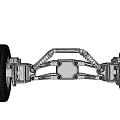 Automotive Chassis Structure With Tires And Suspension System Components