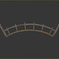 Rustic Wooden Arch Bridge Design with Weathered Planks and Ornate Railings for Gardens