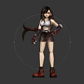 Anime Style Female Character Figure With White Top Brown Shorts Red Boots And Gloves