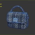 Elegant Stylish Tweed Plaid Handbag with Gold Lock and Top Handle