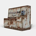 Rusty Vintage Industrial Equipment Control Panel With Meters And Buttons