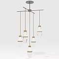 Minimalist Modern Pendant Light With Clear Glass Shades And Metal Hanging Structure