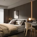 Modern Bedroom Interior Design With Large Bed Curtains And Accent Lighting