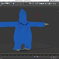 Game And Movie Character With Brown Feathers Yellow Belly Blue Bow Tie And Outstretched Arms