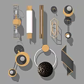 Modern Wall Lamps With Various Geometric Shapes Metal And Glass Decorative Design