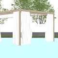 Modern curtain screen window curtain screen gauze curtain gauze mosquito net 3d model