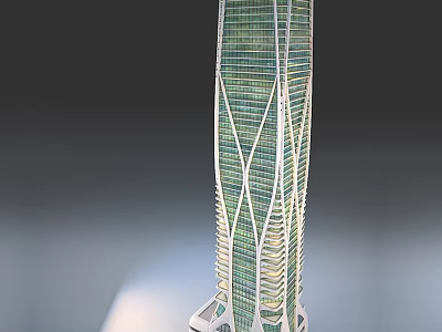 Modern Hotel Skyscraper With Glass Curtain Wall And Contemporary Architectural Design 3d model