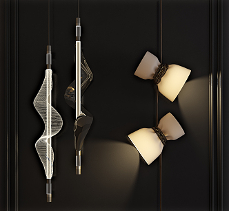 Modern lamp combination chandelier wall lamp combination 3d model