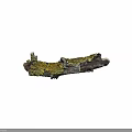 Natural Wooden Branch With Yellow Lichen And Weathered Rough Texture Surface
