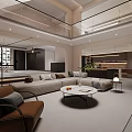 Modern Living Room Interior With L Shaped Sofa Round Coffee Table And Area Rug
