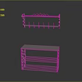 White Metal Storage Rack And Hanging Shelf With Hooks And Multi Tiered Design