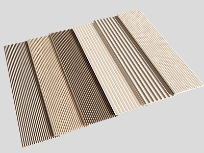 Various Colored Striped Decorative Panels With Wood Texture For Interior Design 3d model