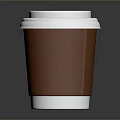 Disposable Brown Paper Coffee Cup With White Lid For Daily Use