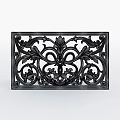 Black Carved Decorative Panels With Intricate Floral Scroll Patterns 3d model