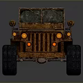 Vintage Rusty Open Top Jeep With Worn Tires And Weathered Exterior