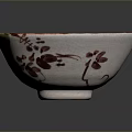 Handcrafted Sculpture Carving Bowl With Green Leaf And Red Floral Patterns