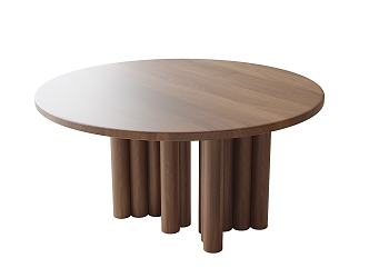 Modern round dining table 3d model