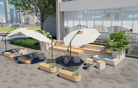 Modern Milk Tea Shop Milk Tea Shop Swing 3d model