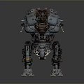 Futuristic Armored Robotic Mech Game Movie Character With Detailed Mechanical Parts And Heavy Armor