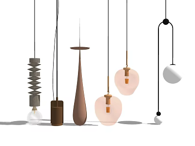 Hanging Modern Pendant Lights With Various Unique Shapes And Stylish Designs 3d model