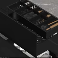 Modern Kitchen Wall Cabinets With Organized Utensil Storage And Black Drawer Design