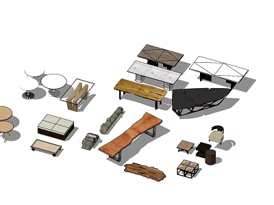 Stylish Coffee Tables With Various Designs Materials And Modern Styles For Living Room 3d model