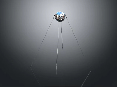 Shiny Silver Sphere Equipment With Metal Wire Supports And Transparent Base 3d model