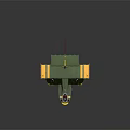 Vintage Green Yellow Space Aerospace Model Aircraft With Shark Mouth Twin Wings And Floats