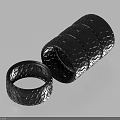 Black Textured Ring Shaped Silicone Household Items Stackable For Daily Practical Use 3d model