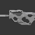Metallic Modern Weapon With Mechanical Structure And Precision Design Details