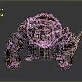 Massive Game Movie Character With Muscular Build Brown Red Fur And Armor Spikes