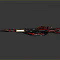 Futuristic Cosmic Spaceship With Red Black And Yellow Aerodynamic Design For Interstellar Travel