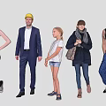 Many characters 3d model