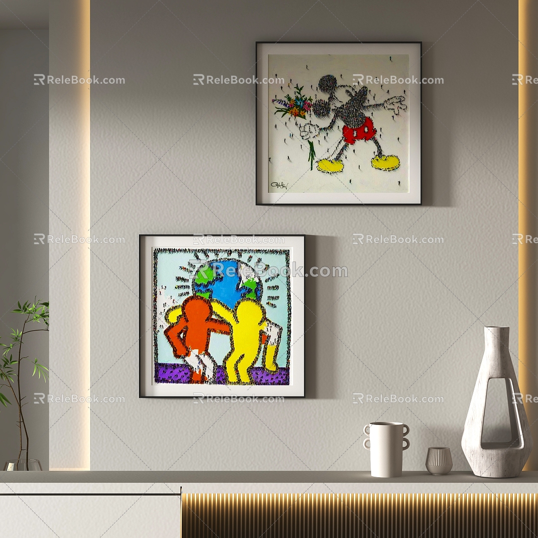 Modern Decorative Hanging Painting Decorative Ornaments 3d model