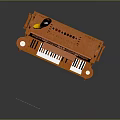 Orange Decorative Organ Instrument With Keyboard Pipes And Classic Design