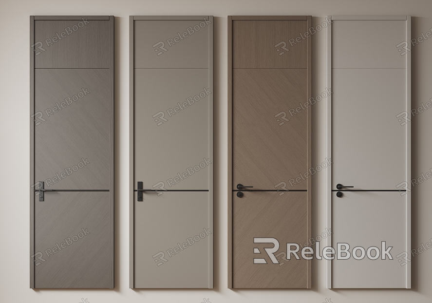 Modern Minimalist Single Door Room Door Bedroom Door Handler Door Flat Door Solid Wooden Door Kitchen Toilet Door model