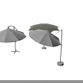 Modern Outdoor Umbrellas With Metal Frame And White Canopy For Patio Garden Use