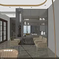 Modern Living and Dining Room Interior With Sofa Dining Table Chairs And Decor
