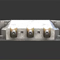 Detailed Turret Model With Three Barrels And Shiny Metallic Surface Design 3d model